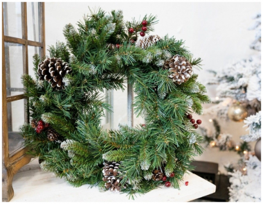 Фотография товара 'Laitcom 31FRW30/FRB3-30W Венок заснеженный с ягодами и шишками'