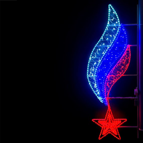 Фотография товара 'Laitcom LC-13407 Светодиодная Консоль «Звезда с Российским Флагом» 60 х 200 см'