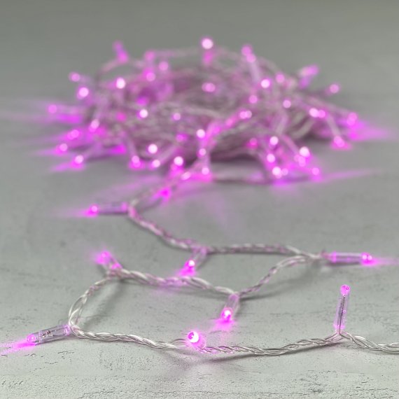 Фотография товара 'Laitcom PST100CAP-10-1P 05-144 Гирлянда Нить с Колпачком 10м Розовая 24В, 100 LED'